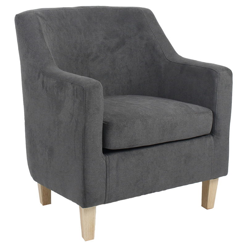 product_pako_255-000007 Πολυθρόνα Joyful ύφασμα ανθρακί-φυσικό 71x71x78εκ - Image 1