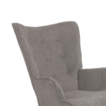 Πολυθρόνα Fluffy ύφασμα γκρι-πόδι rubberwood φυσικό 75x69x96εκ - Image 6