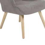 Πολυθρόνα Fluffy ύφασμα γκρι-πόδι rubberwood φυσικό 75x69x96εκ - Image 7