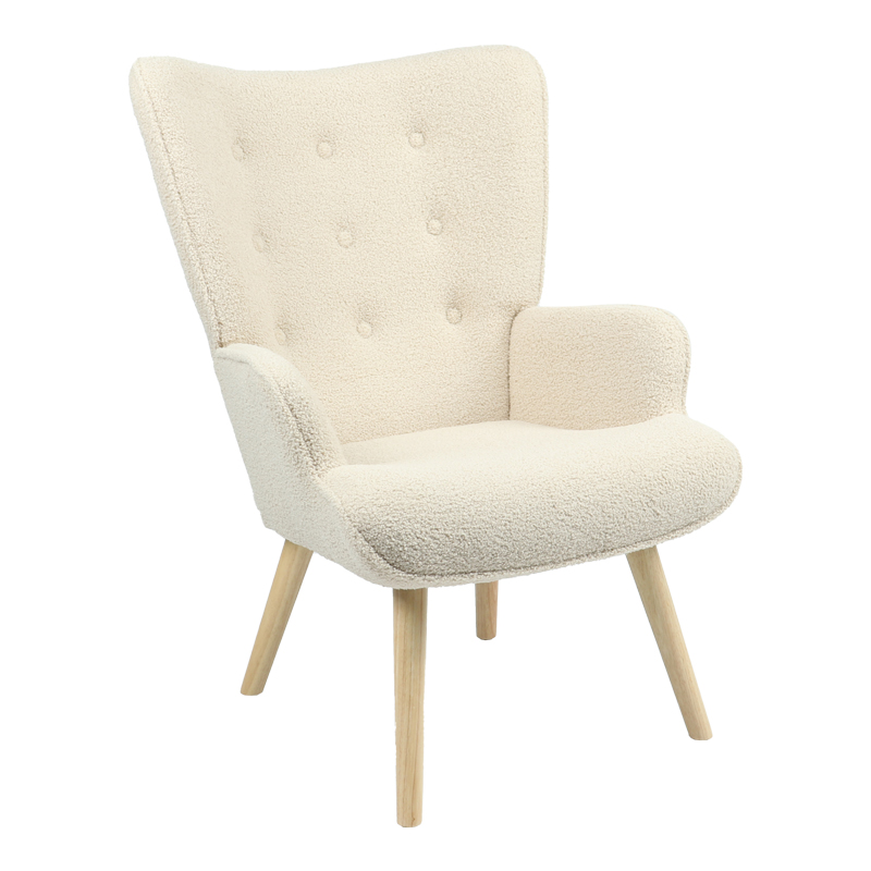 product_pako_255-000021 Πολυθρόνα Fluffy μπουκλέ κρεμ-φυσικό 75x69x96εκ - Image 1