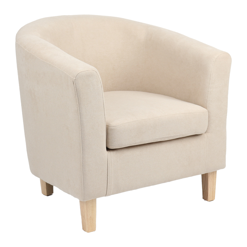 product_pako_255-000054 Πολυθρόνα Tronmo κρεμ ύφασμα και πόδι rubberwood σε φυσική απόχρωση 75x69x75εκ - Image 1