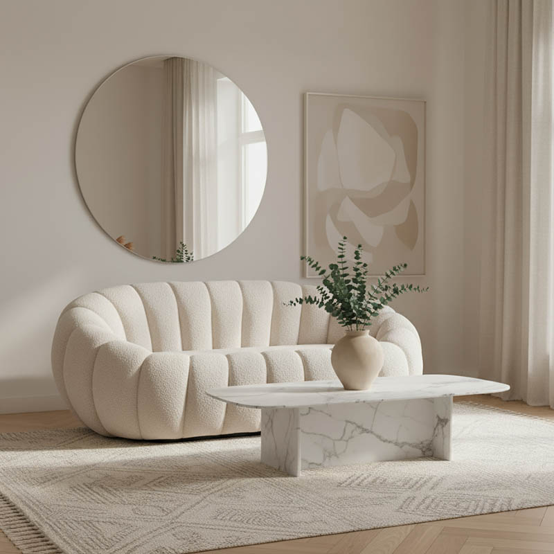 product_pako_255-000073 Καναπές 2θέσιος Yannick μπουκλέ ύφασμα σε μπεζ απόχρωση 148x92x62εκ - Image 1