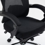 Καρέκλα γραφείου διευθυντή με υποπόδιο Titan Premium Quality ύφασμα-mesh χρώμα μαύρο - Image 9