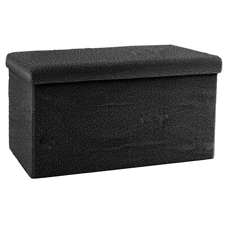 product_pako_257-000003 Σκαμπό-μπαούλο Forward ύφασμα μπουκλέ ανθρακί 76x38x38εκ - Image 1
