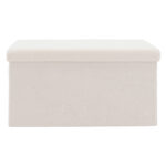 Σκαμπό-μπαούλο Forward ύφασμα μπουκλέ ivory 76.5x38x37.5εκ - Image 2