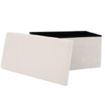 Σκαμπό-μπαούλο Forward ύφασμα μπουκλέ ivory 76.5x38x37.5εκ - Image 3