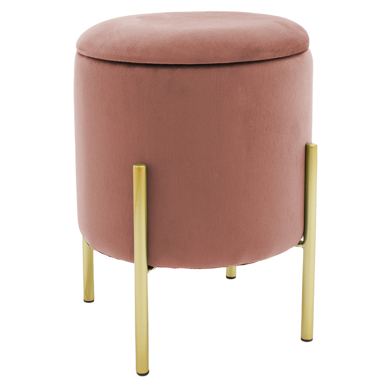 product_pako_257-000010 Σκαμπό Creativity βελούδο σάπιο μήλο-χρυσό Φ35x42εκ - Image 1