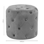 Σκαμπό-πουφ Seval βελούδο ανθρακί Φ49x47εκ - Image 3