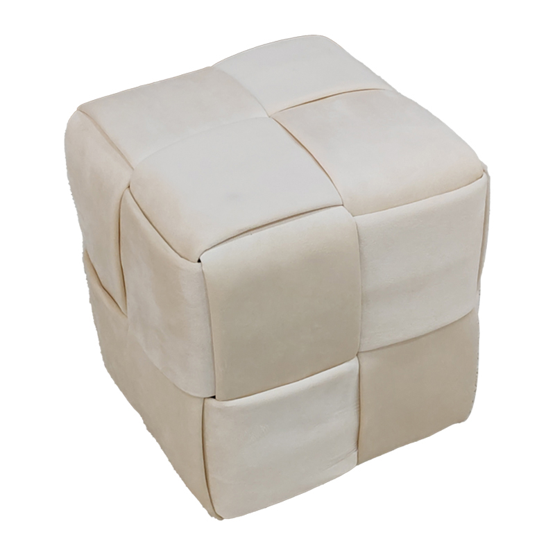 product_pako_257-000028 Σκαμπό Jisko μπεζ βελούδο 38x38x40εκ - Image 1