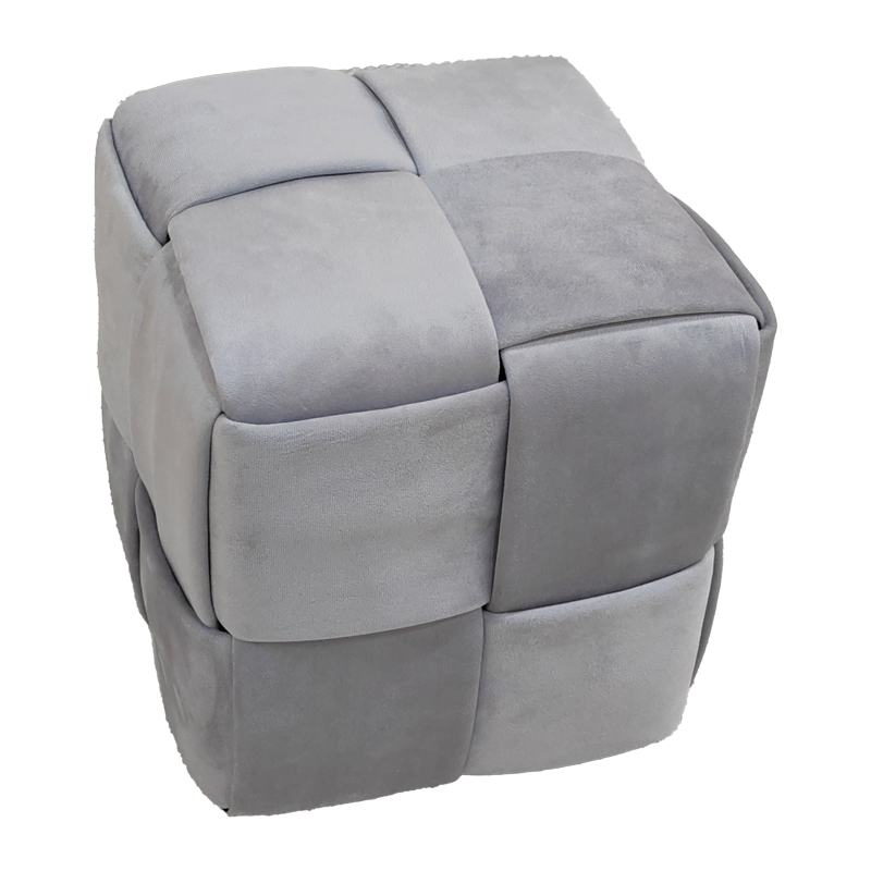 product_pako_257-000029 Σκαμπό Jisko γκρι βελούδο 38x38x40εκ - Image 1