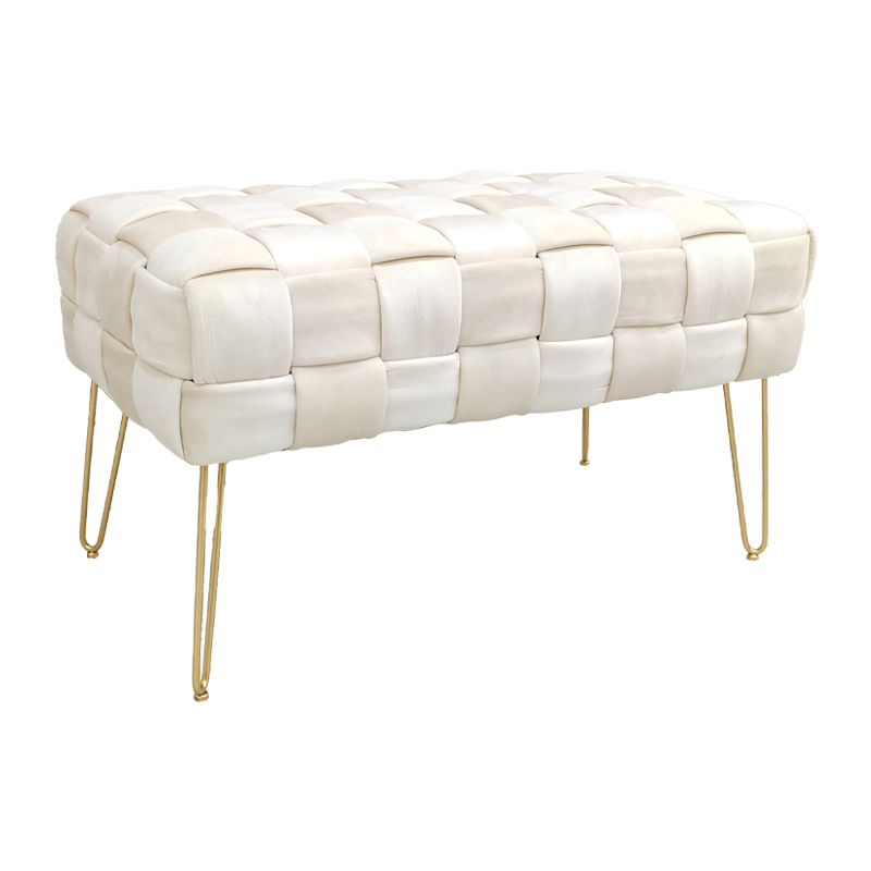 product_pako_257-000032 Σκαμπό Wenzo μπεζ βελούδο 82x43x46εκ - Image 1