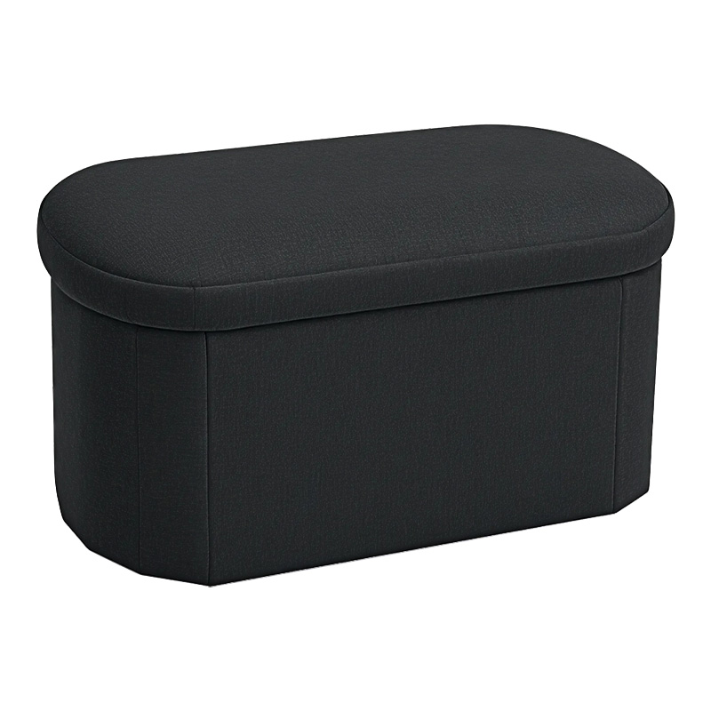 product_pako_257-000038 Σκαμπό-μπαούλο Otto ύφασμα μπουκλέ σε ανθρακί απόχρωση 76x38x38εκ - Image 1