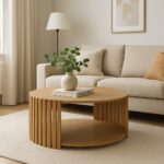 Τραπέζι σαλονιού Heavenly MDF φυσικό Φ83x38εκ - Image 2