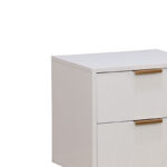 Κομοδίνο Culture με 2 συρτάρια λευκό-χρυσό 40x35x52εκ - Image 3