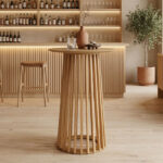 Τραπέζι μπαρ Domonic mdf φυσικό Φ60x105εκ - Image 2