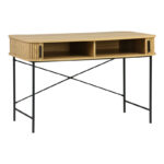 Γραφείο εργασίας Scandi MDF/Metal σε φυσική απόχρωση με μεταλλικά μαύρα πόδια 120x60x76,5εκ - Image 3