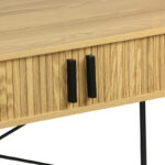 Γραφείο εργασίας Scandi MDF/Metal σε φυσική απόχρωση με μεταλλικά μαύρα πόδια 120x60x76,5εκ - Image 4