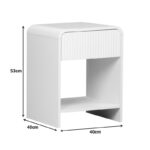 Κομοδίνο Lemperto MDF σε λευκή απόχρωση 40x40x53εκ - Image 5
