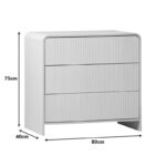 Συρταριέρα Zeplen MDF σε λευκή απόχρωση 80x40x75εκ - Image 6