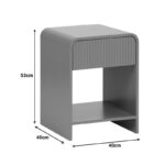 Κομοδίνο Lemperto MDF σε γκρι απόχρωση 40x40x53εκ - Image 6