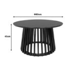 Τραπέζι σαλονιού Domonic mdf σε μαύρη απόχρωση Φ80x45εκ - Image 5