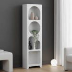 Βιβλιοθήκη Emersi mdf σε λευκή απόχρωση 48x35x180εκ