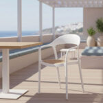 Πολυθρόνα Ember στοιβαζόμενη με UV protection PP μπεζ- λευκό 52.5x56.5x81εκ. - Image 2