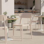 Καρέκλα Amvroan στοιβαζόμενη με UV protection cappuccino pp 51x49x79.5εκ - Image 2