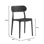 Καρέκλα Amvroan στοιβαζόμενη με UV protection ανθρακί pp 51x49x79.5εκ - Image 5