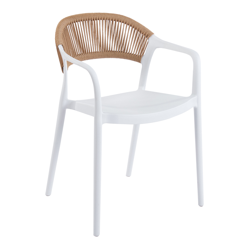 product_pako_262-000050 Πολυθρόνα Ankara στοιβαζόμενη pp-pe rattan σε λευκή-φυσική απόχρωση 54x55.5x77εκ - Image 1