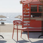 Πολυθρόνα Ankara στοιβαζόμενη pp-pe rattan σε terracotta απόχρωση 54x55.5x77εκ - Image 2