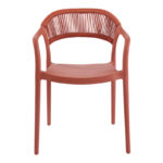 Πολυθρόνα Ankara στοιβαζόμενη pp-pe rattan σε terracotta απόχρωση 54x55.5x77εκ - Image 5