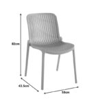 Καρέκλα Teragi στοιβαζόμενη pp με UV protection λευκή 58x43.5x82εκ - Image 8
