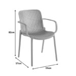 Πολυθρόνα Teragi στοιβαζόμενη pp με UV protection λευκή 59x57x82εκ - Image 9