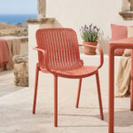 Πολυθρόνα Teragi στοιβαζόμενη pp με UV protection terracotta 59x57x82εκ