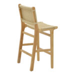 Σκαμπό μπαρ Julien rubberwood φυσικό-έδρα φυσικό σχοινί 45x46x95εκ - Image 3