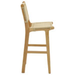 Σκαμπό μπαρ Julien rubberwood φυσικό-έδρα φυσικό σχοινί 45x46x95εκ - Image 4