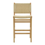 Σκαμπό μπαρ Julien rubberwood φυσικό-έδρα φυσικό σχοινί 45x46x95εκ - Image 5
