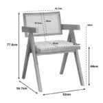 Πολυθρόνα Winslow φυσικό rubberwood 52x59x79εκ - Image 2