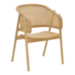 Πολυθρόνα Wenzy φυσικό Rattan - μασίφ ξύλο toon 58x58x82εκ - Image 2