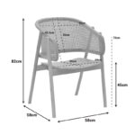 Πολυθρόνα Wenzy φυσικό Rattan - μασίφ ξύλο toon 58x58x82εκ - Image 3