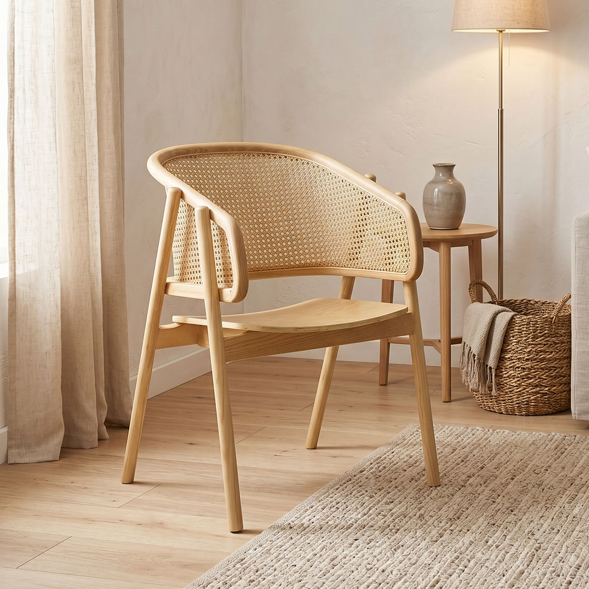 product_pako_263-000028 Πολυθρόνα Wenzy φυσικό Rattan - μασίφ ξύλο toon 58x58x82εκ - Image 1