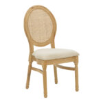 Καρέκλα Canco φυσικό rubberwood-φυσικό rattan 50x53x98εκ - Image 2
