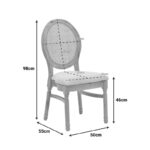 Καρέκλα Canco φυσικό rubberwood-φυσικό rattan 50x53x98εκ - Image 3