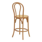 Σκαμπό μπαρ Thonet φυσικό ξύλο οξιάς-έδρα φυσικό rattan 41x50x105εκ - Image 2