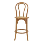 Σκαμπό μπαρ Thonet φυσικό ξύλο οξιάς-έδρα φυσικό rattan 41x50x105εκ - Image 4