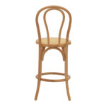 Σκαμπό μπαρ Thonet φυσικό ξύλο οξιάς-έδρα φυσικό rattan 41x50x105εκ - Image 5