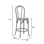 Σκαμπό μπαρ Thonet φυσικό ξύλο οξιάς-έδρα φυσικό rattan 41x50x105εκ - Image 9