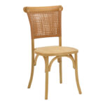 Καρέκλα Karley φυσικό ξύλο οξιάς-έδρα φυσικό rattan 48x52x89εκ - Image 2