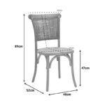 Καρέκλα Karley φυσικό ξύλο οξιάς-έδρα φυσικό rattan 48x52x89εκ - Image 3